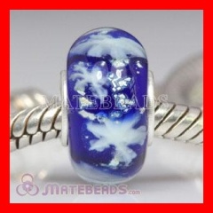 european blue Snowflake Glass Beads