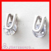 Fashion 925 Sterling Silver CZ Letter U Stud Earrings