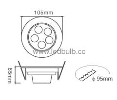 Dia.105mm 5X1W led downlight