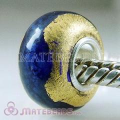 24K Gold Foil european Style Glass Charm Jewelry Beads Fit european Bracelet Jewelry