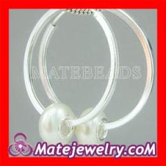 european pearl hoop earrings