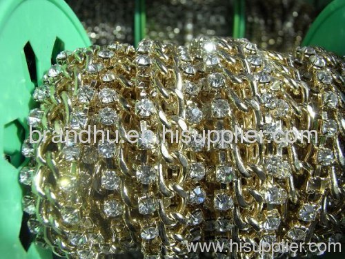 fashion copper rhinestone cup chain