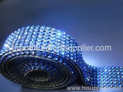 2011 fashion hot fix rhinestone mesh