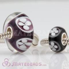Large Lampwork Glass Beads Sterling Silver Core European Compatible