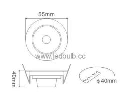 Dia.55mm 1x1w retrofit led downlight