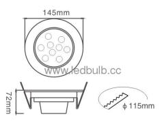 Dia.145mm 9x1w led downlight