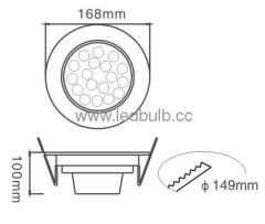 Dia.168mm 18x1w led downlight