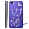 Aluminium Alloy Hard Case with Decorations for iPhone 4 (Blue)