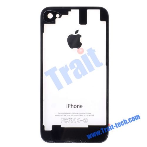 New Transparent Glass Replacement Back Cover Housing for iPhone 4S(Black)