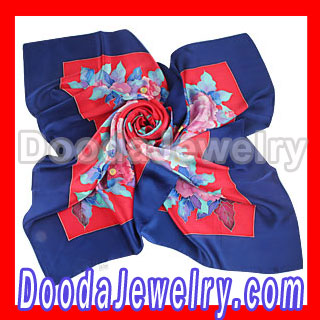 navy silk scarf