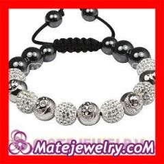 Sterling Silver Shamballa Skull Crystal Bracelets