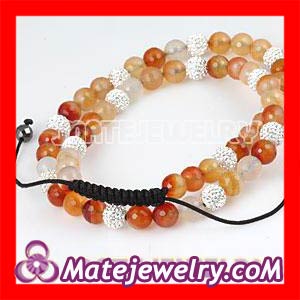 White&Orange Swarovski Crystal Shamballa Necklaces