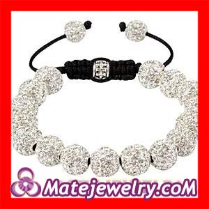 White Shamballa Nialaya Crystal Bracelets
