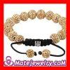 Shamballa Nialaya style Fashion Yellow Disco Ball Bead Alloy Crystal Bracelets