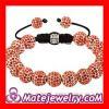 Shamballa style Nialaya Fashion Red Disco Ball Bead Alloy Crystal Bracelets