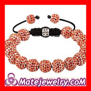 Orange Nialaya Shamballa Crystal Bracelets