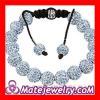 Shamballa Style Nialaya Blue Disco Crystal Ball Bead Alloy Crystal Bracelets