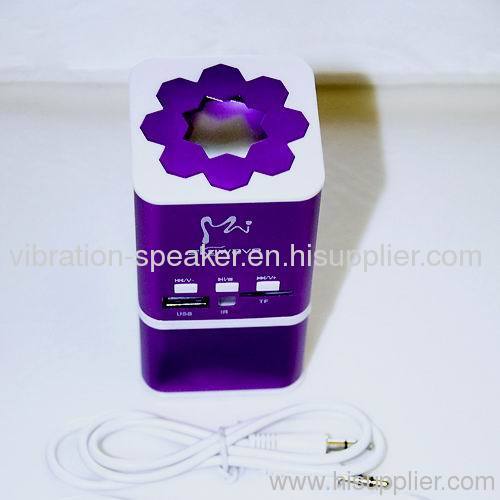 6w vibrating usb speaker with FM radio and remote control