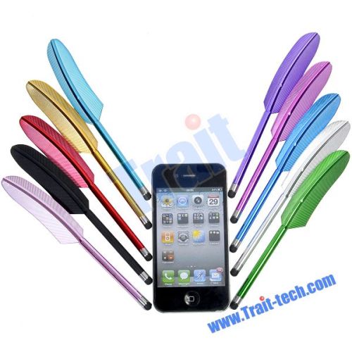 Feather Capacitive Screen Stylus Touch Pen for iPad 2 iPhone 4G 4S 3GS iPod (Blue)