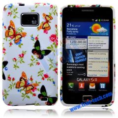 For Samsung i9100 Galaxy S2 Butterflies Silicone Case