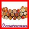 Shamballa Men' 3 Row Orange Faceted Agate Wrap Bracelet With Hematite