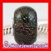 925 Sterling Silver Core european Style Dichroic Foil Glass Beads Wholesale