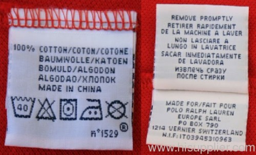 garment accessories;care label