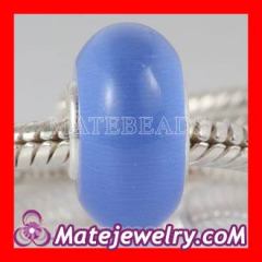 european Lampwork Glass Opal Blue Beads fit largehole charms Bracelet