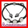 Shamballa 3 Inspired White Crystal Beads String Macrame Friendship Bracelets