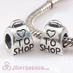 Love To Shop Bag Charm Bead Fits European Beads