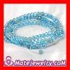 Shamballa Fashion Long Alloy Crystal Blue Faceted Crystal Glass Beads Unisex Necklace