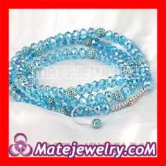 Shamballa Blue Long Glass Beaded Necklaces