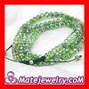 Shamballa Fashion Long Alloy Crystal Green Faceted Crystal Glass Beads Unisex Necklace