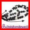 Shamballa Nialaya style Necklace Wholesale With Black Agate and Crystal Ball Beads