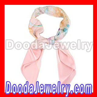 Hand Painted pink silk scarf