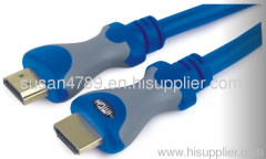 HDMI cable assembly with resolution up to 1080p,dual color molding