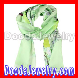 Designer lime green silk scarf