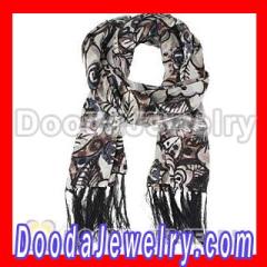 Long Black Silk Scarf