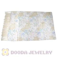 Wholesale Long Oblong Designer White Silk Scarf At Cheap Price