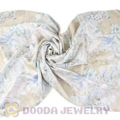Wholesale Long Oblong Designer White Silk Scarf At Cheap Price