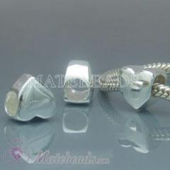 Solid Sterling Silver Charm Heart Beads european lovelinks beads Wholesale
