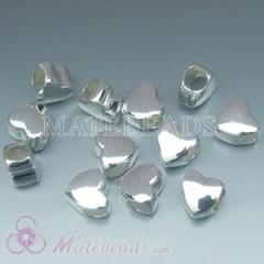 Solid Sterling Silver Charm Heart Beads european lovelinks beads Wholesale