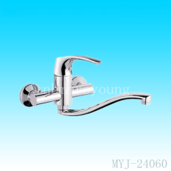 Wall-Mounted Bathtub Faucet with Long Spout