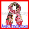 Printed Floral Long Oblong Fringed Silk Scarves cashmere Silk Scarf Wholesale