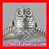 Sterling silver european silver owl zable charm