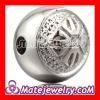 10mm Shamballa style Rhodium plated sterling silver Bead with Austrian Crystal