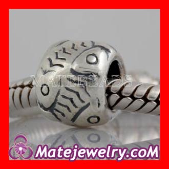 Retired european sterling silver Fish Bones bead