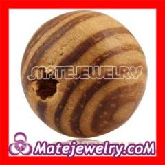 wood shamballa striped Beads