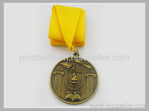 gold medal and ribbon