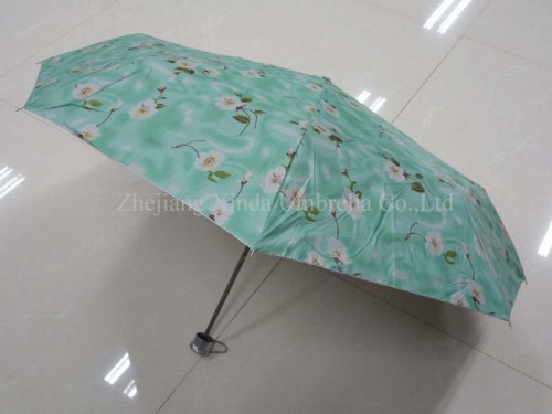3 fold silver coated manual open sun umbrella with case